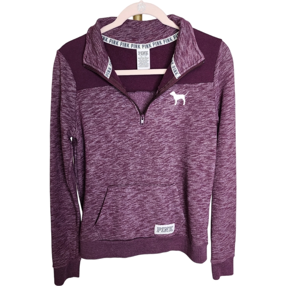 PINK Victoria's Secret Quarter Zip Sweatshirt Sz XS - Picture 5 of 9